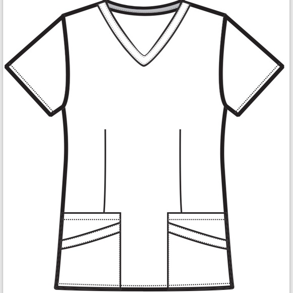 Landau Women’s Black Rounded V-Neck Tunic Scrub - Picture 6 of 7